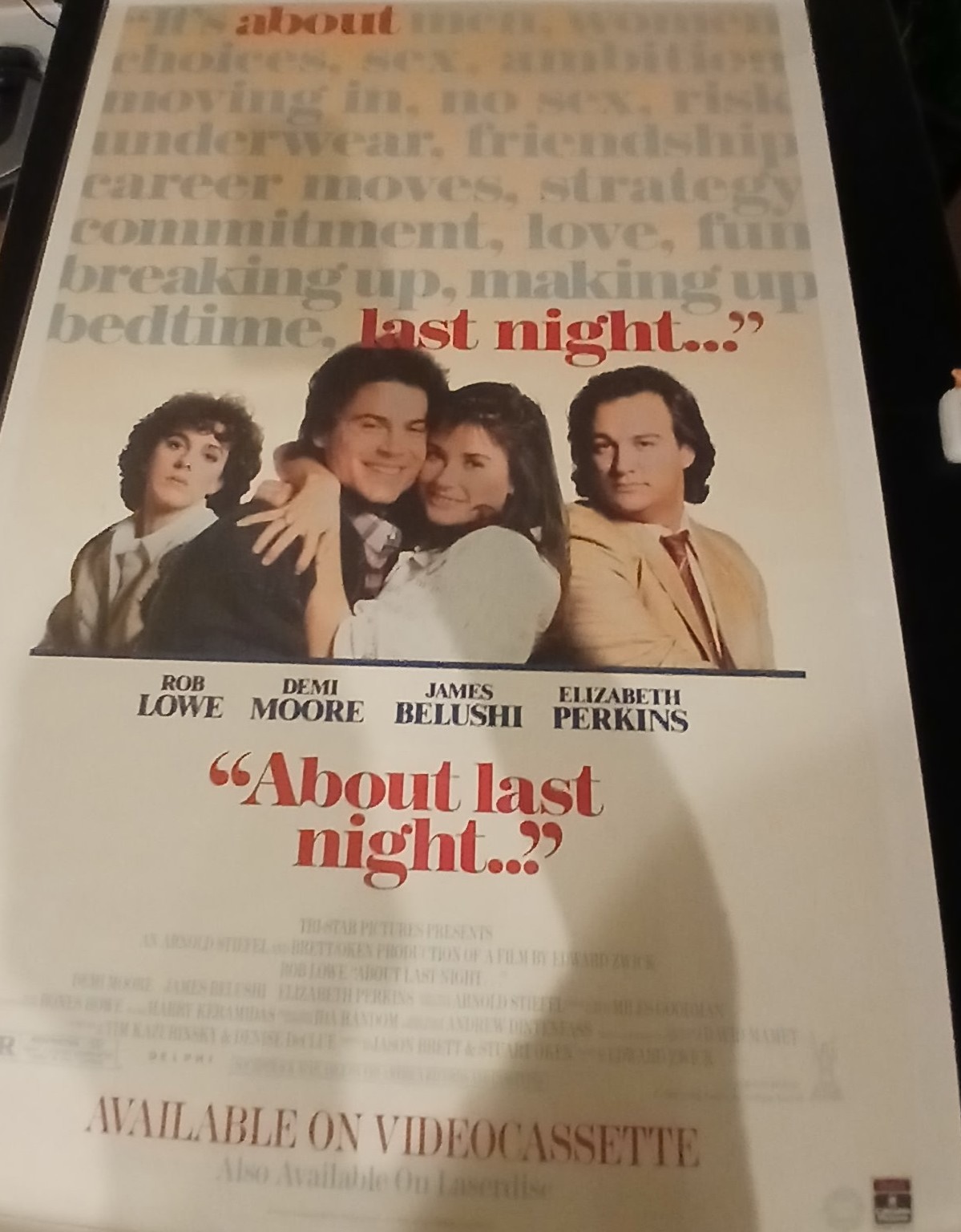 Actual About Last Night... — home-video promotional poster front photograph