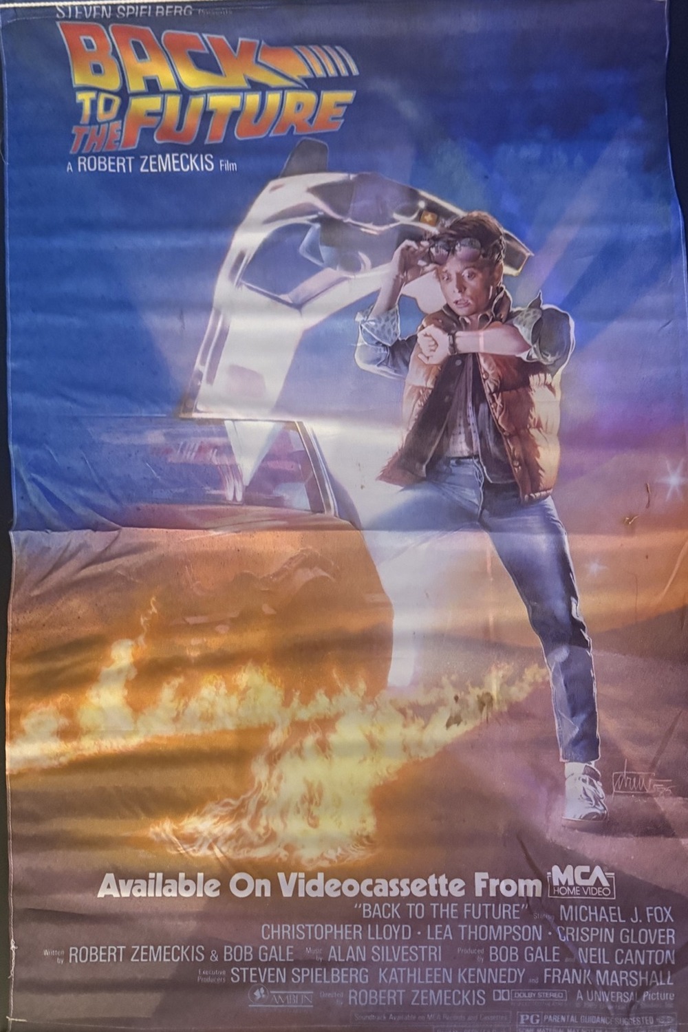 Actual Back to the Future — original cloth theatrical one-sheet poster photograph