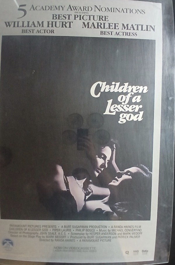 Actual Children of a Lesser God — home-video promotional poster front photograph