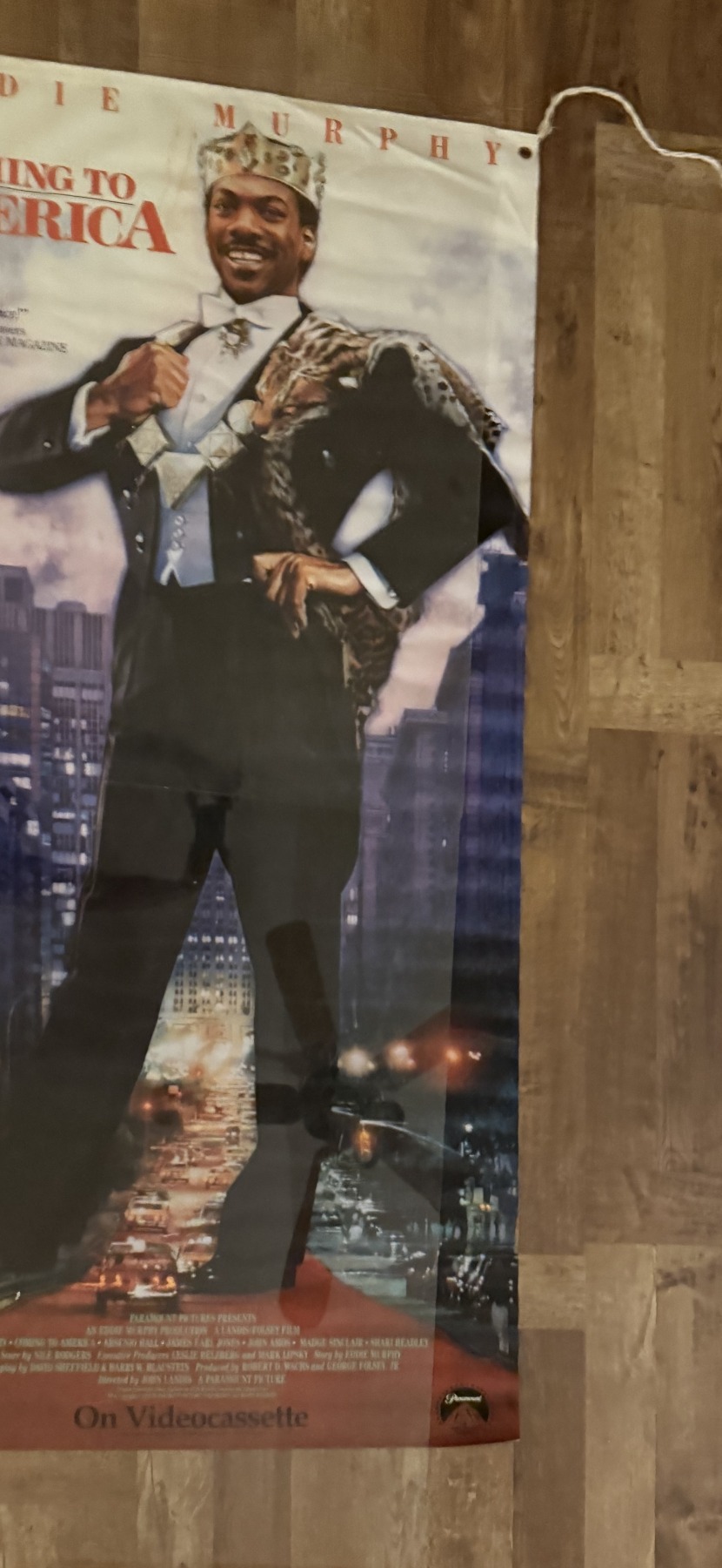Actual Coming to America - Paramount videocassette hanging banner front photograph