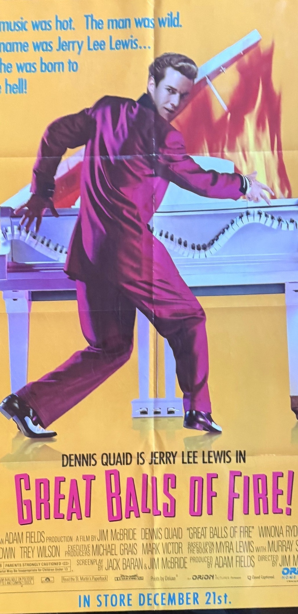 Actual Great Balls of Fire! — Orion Home Video promotional poster front photograph
