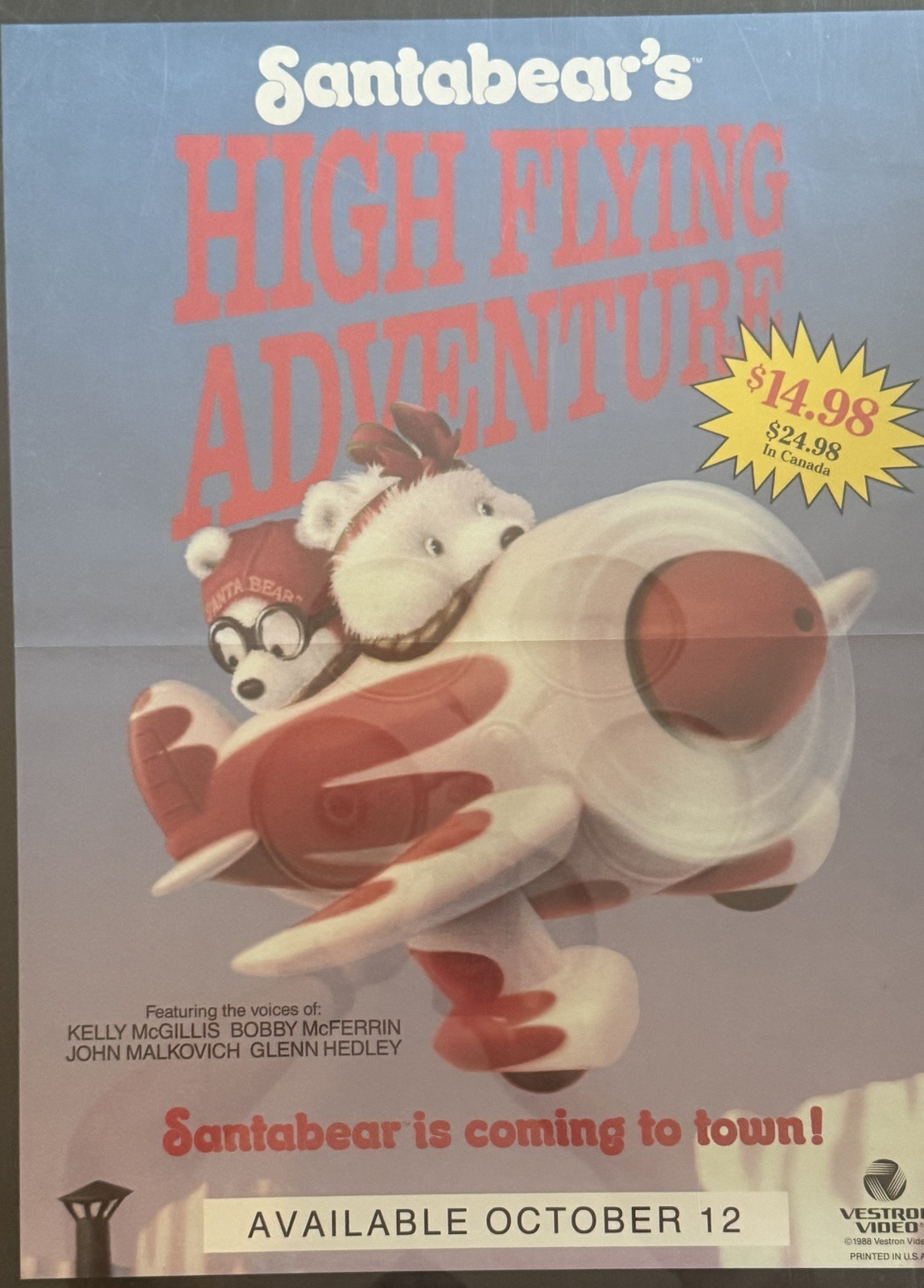 Actual Santabear's High Flying Adventure — Vestron Video promotional poster front photograph