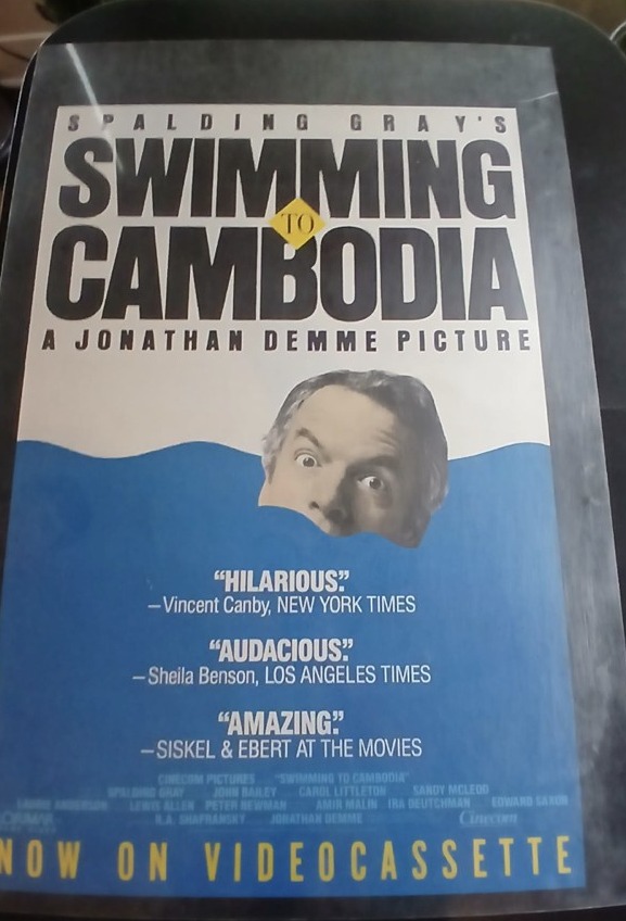 Actual Swimming to Cambodia — home-video promotional poster front photograph