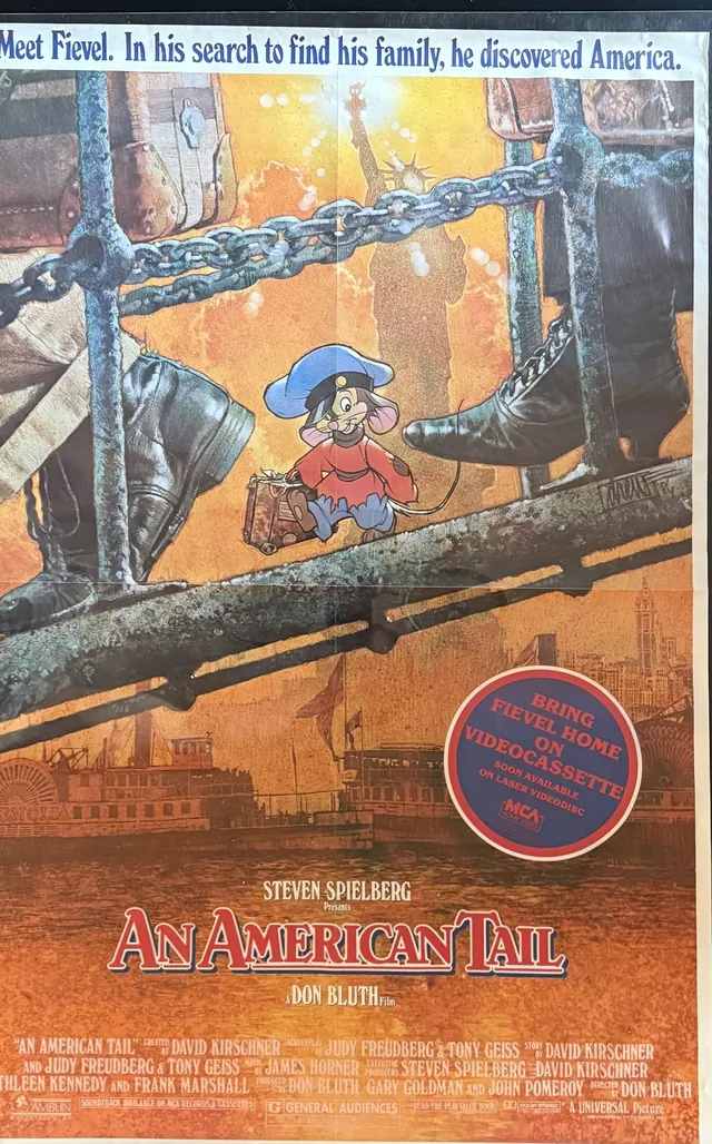 Actual An American Tail — MCA Home Video “Bring Fievel Home” poster front photograph