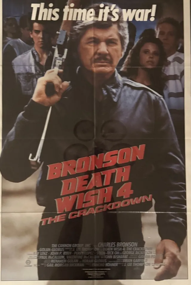 Actual Death Wish 4: The Crackdown — Cannon video-release poster front photograph