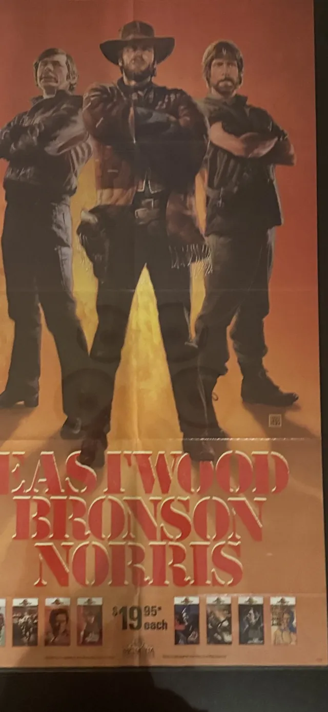 Actual Eastwood Bronson Norris — MGM/UA video-store action poster front photograph