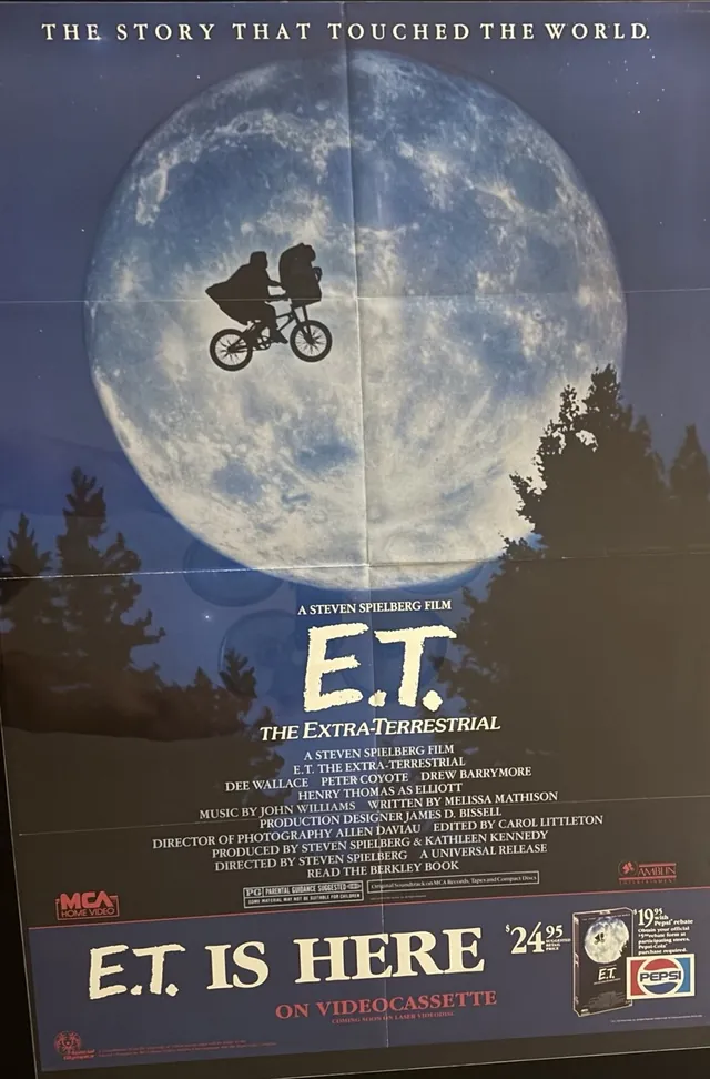 Actual E.T. Is Here — MCA Home Video Pepsi promotional poster front photograph