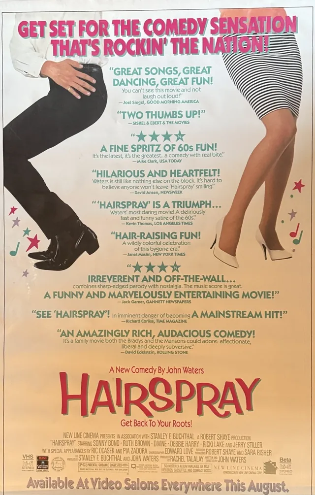 Actual Hairspray — New Line Cinema video-release poster front photograph