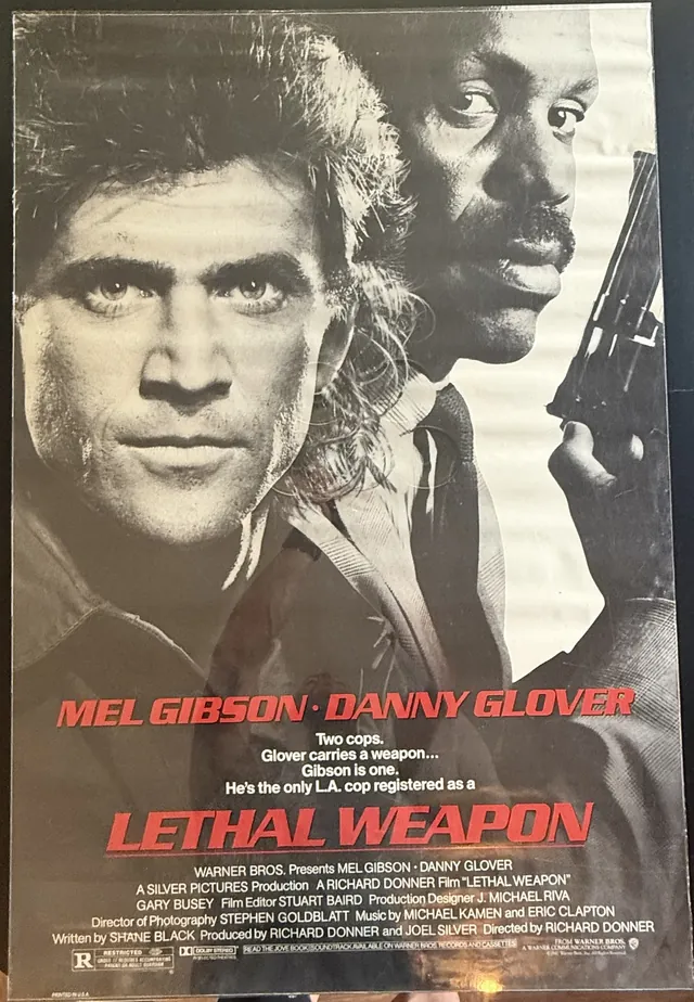 Actual Lethal Weapon — Warner Bros. video-store promotional poster front photograph