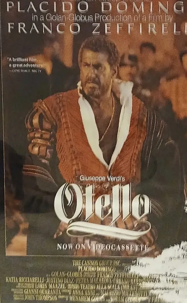Actual Otello — Franco Zeffirelli / Cannon videocassette poster front photograph