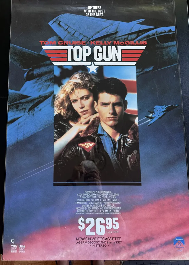 Actual Top Gun — Paramount video-release promotional poster front photograph